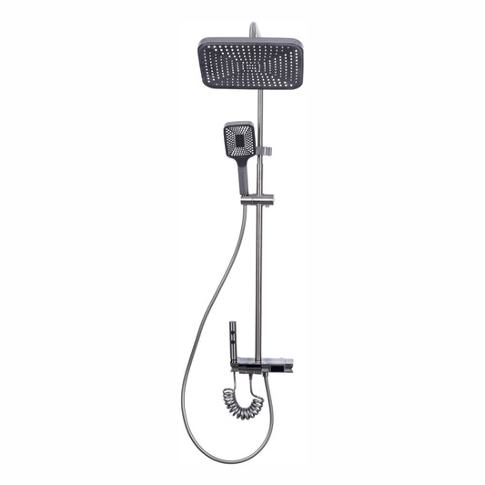 Coloana de dus, cu para fixa si para mobila, Naimeed D6158, 4 functii, otel inoxidabil, Argintiu