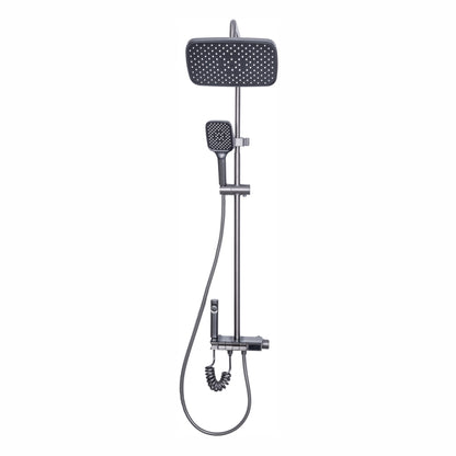 Coloana de dus, cu para fixa si para mobila, Naimeed D6159, 4 functii, otel inoxidabil, Argintiu
