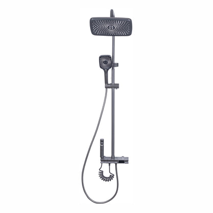 Coloana de dus, cu para fixa si para mobila, Naimeed D6160, 4 functii, otel inoxidabil, Gri