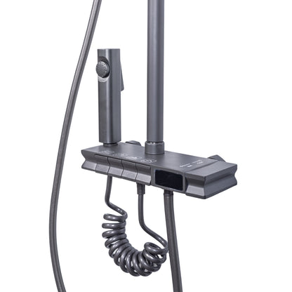Coloana de dus, cu para fixa si para mobila, Naimeed D6160, 4 functii, otel inoxidabil, Gri