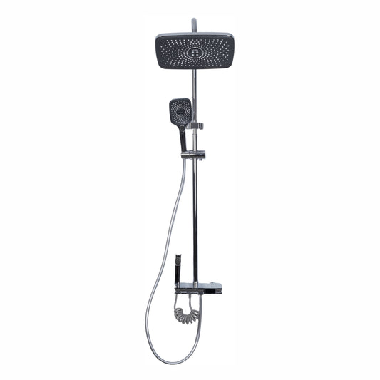 Coloana de dus, cu para fixa si para mobila, Naimeed D6161, 4 functii, otel inoxidabil, Argintiu