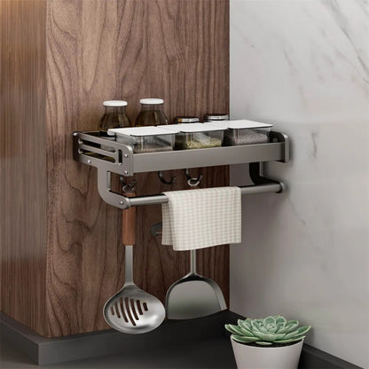 Suport multifunctional cu 5 carlige si sistem de prindere versatil, Naimeed D6164, Negru