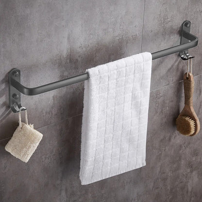 Suport prosoape din aluminiu cu carlige duble, Naimeed D6165, Gri