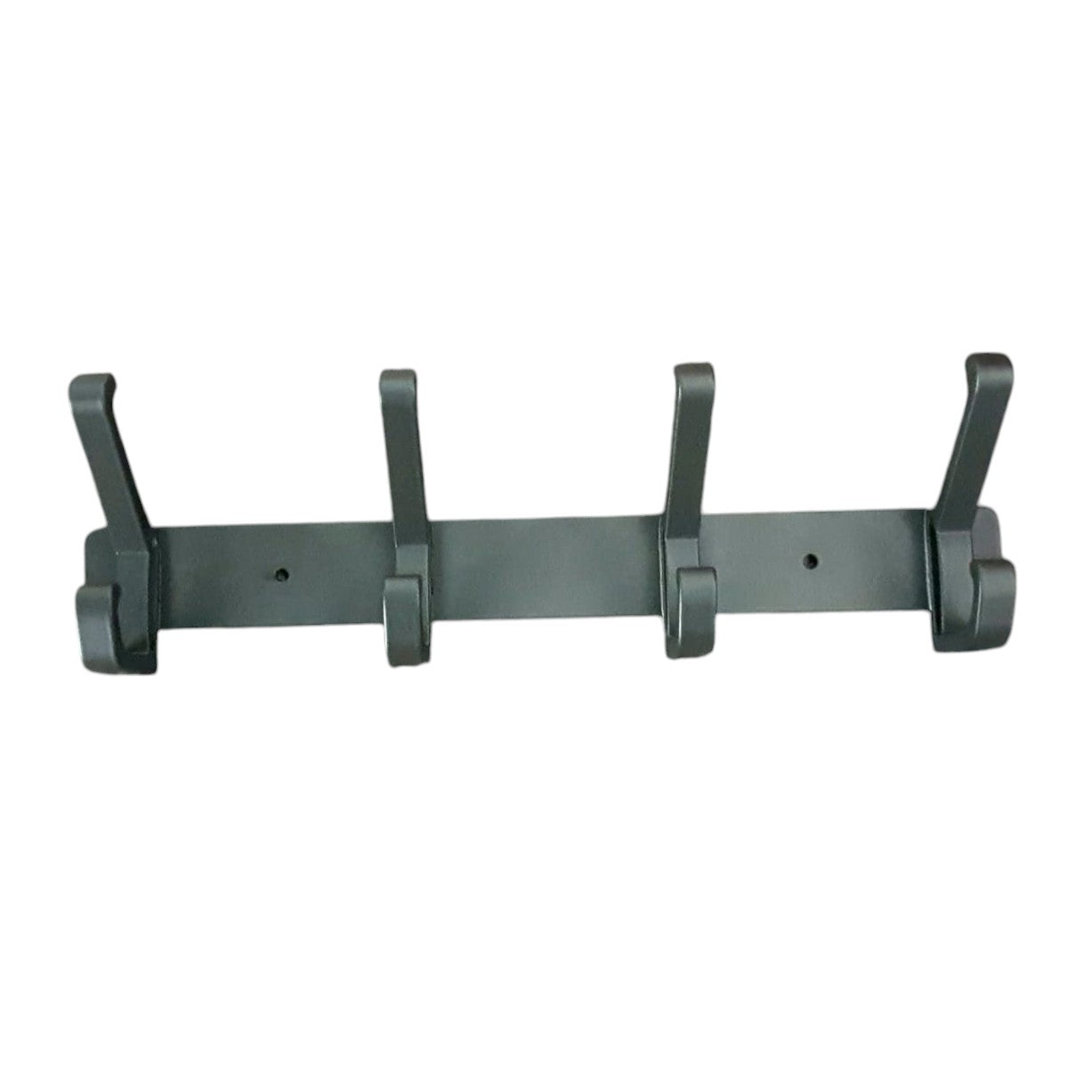 Cuier de perete modern cu 4 carlige duble, aluminiu, Naimeed D6167, Gri