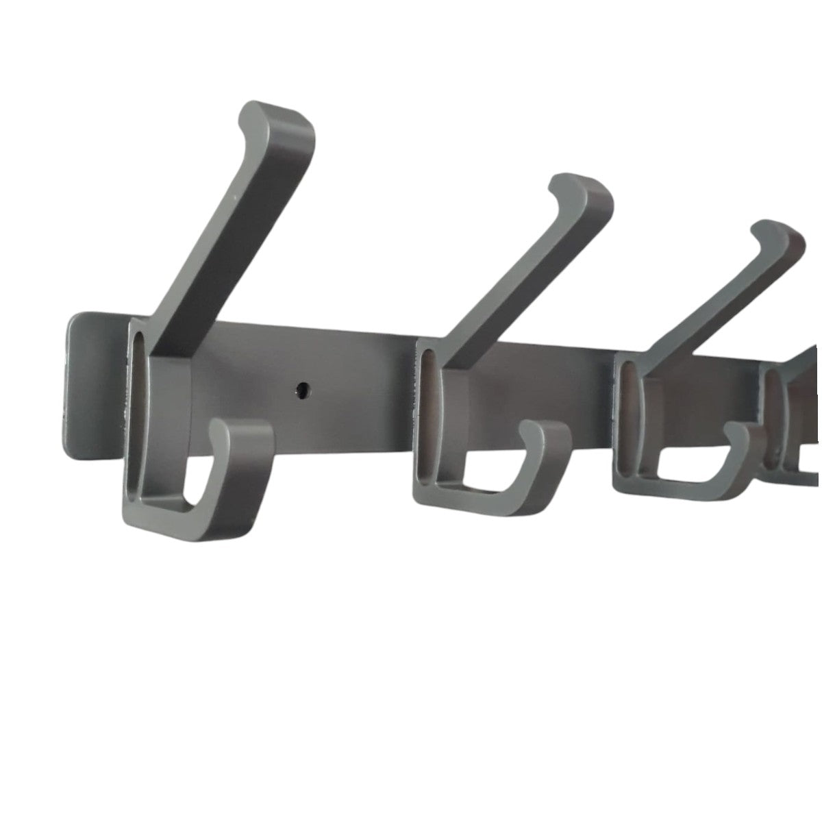 Cuier de perete modern cu 6 carlige duble, aluminiu, Naimeed D6168, Gri