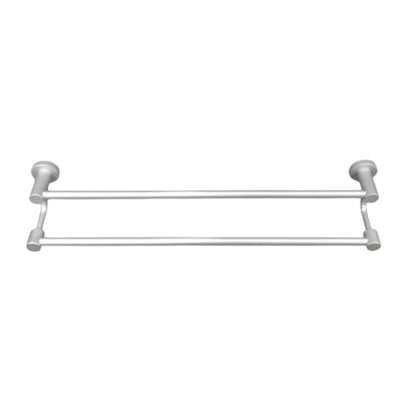 Suport dublu pentru prosoape, aluminiu, 60x12cm, Naimeed D6169, Argintiu