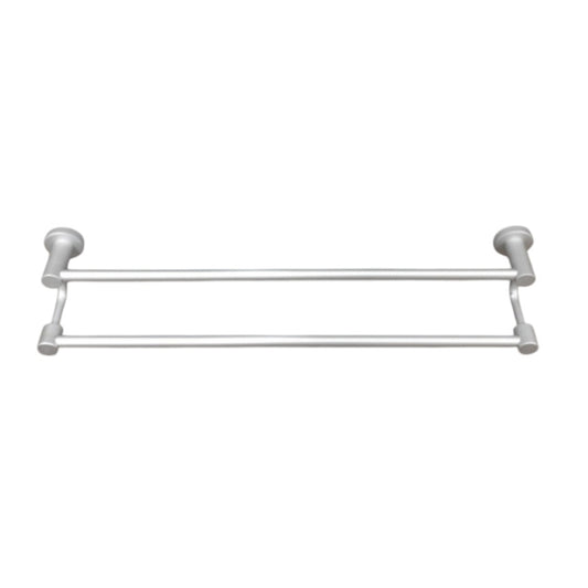 Suport dublu pentru prosoape, aluminiu, 60x12cm, Naimeed D6169, Argintiu