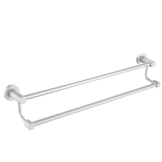 Suport dublu pentru prosoape, aluminiu, 60x12cm, Naimeed D6169, Argintiu