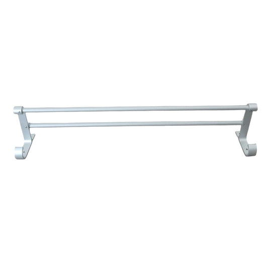 Suport dublu pentru prosoape, aluminiu, 58x12.5cm, Naimeed D6170, Argintiu