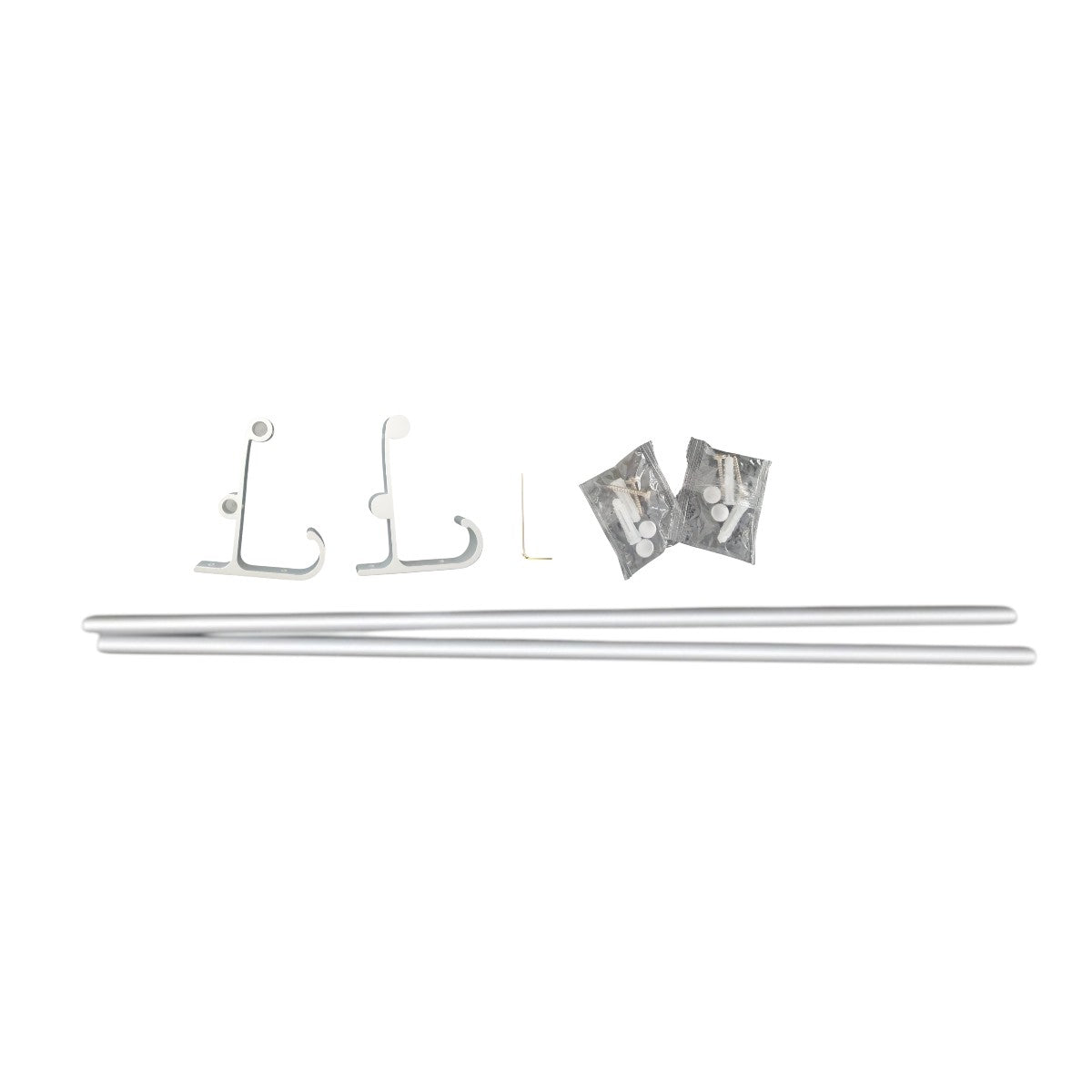 Suport dublu pentru prosoape, aluminiu, 58x12.5cm, Naimeed D6170, Argintiu