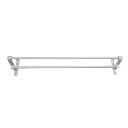 Suport dublu pentru prosoape, aluminiu, 58x12.5cm, Naimeed D6170, Argintiu