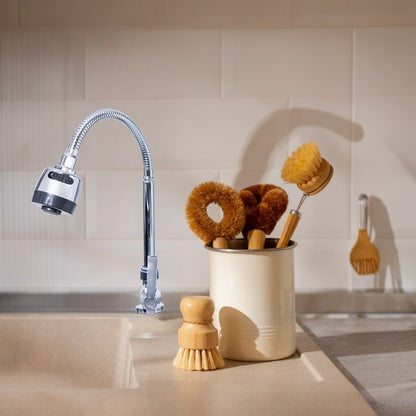 Baterie chiuveta pentru o singura alimentare cu apa, (cald sau rece), rotire 360°, cu doua moduri de jet ajustabil, Naimeed D6183, Argintiu