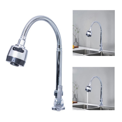 Baterie chiuveta pentru o singura alimentare cu apa, (cald sau rece), rotire 360°, cu doua moduri de jet ajustabil, Naimeed D6183, Argintiu