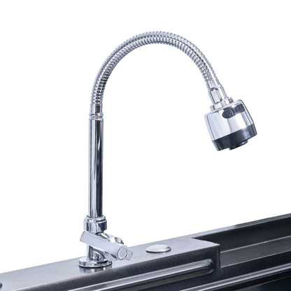 Baterie chiuveta pentru o singura alimentare cu apa, (cald sau rece), rotire 360°, cu doua moduri de jet ajustabil, Naimeed D6183, Argintiu