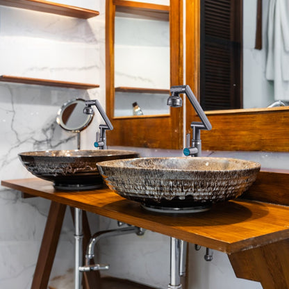 Baterie chiuveta pentru o singura alimentare cu apa, (cald sau rece), rotire 360°, multifunctionala, cu design modern, Naimeed D6186, Gri