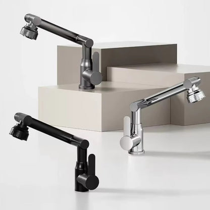 Baterie chiuveta pentru o singura alimentare cu apa, (cald sau rece), rotire 360°, multifunctionala, cu design modern, Naimeed D6186, Gri