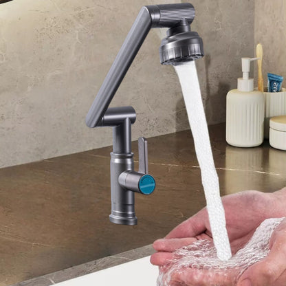 Baterie chiuveta pentru o singura alimentare cu apa, (cald sau rece), rotire 360°, multifunctionala, cu design modern, Naimeed D6186, Gri