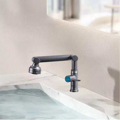 Baterie chiuveta pentru o singura alimentare cu apa, (cald sau rece), rotire 360°, multifunctionala, cu design modern, Naimeed D6186, Gri