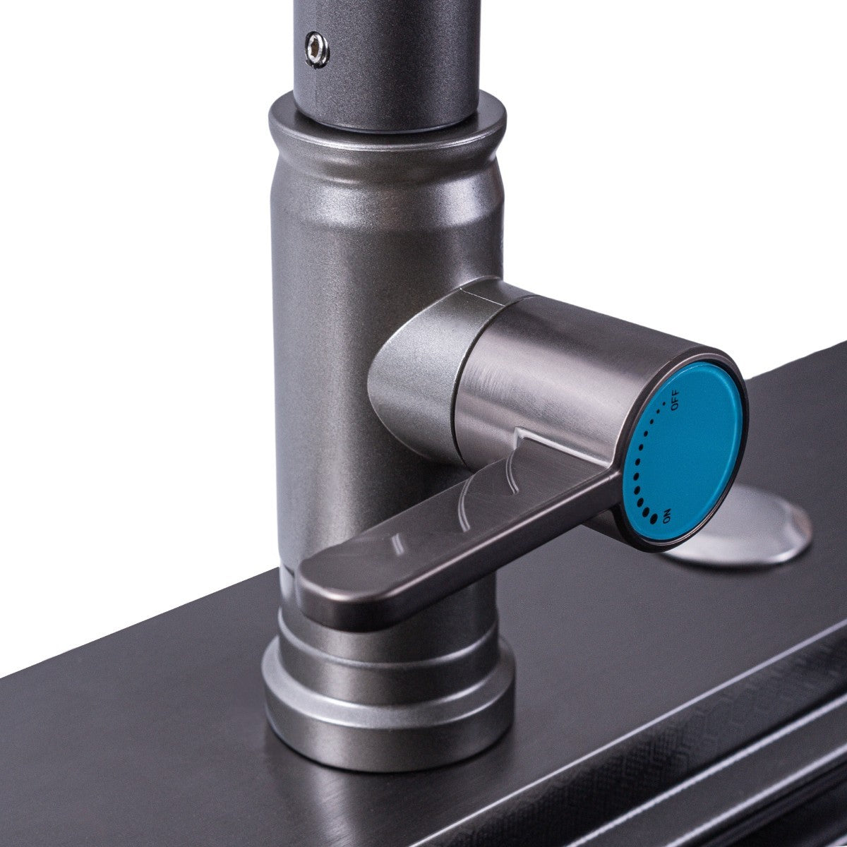 Baterie chiuveta pentru o singura alimentare cu apa, (cald sau rece), rotire 360°, multifunctionala, cu design modern, Naimeed D6186, Gri