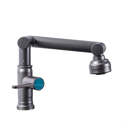 Baterie chiuveta pentru o singura alimentare cu apa, (cald sau rece), rotire 360°, multifunctionala, cu design modern, Naimeed D6186, Gri