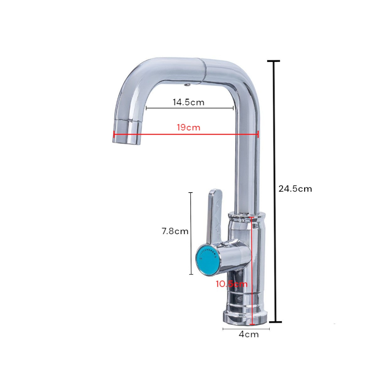 Baterie chiuveta pentru o singura alimentare cu apa, (cald sau rece), rotire 360°, Naimeed D6187, Argintiu