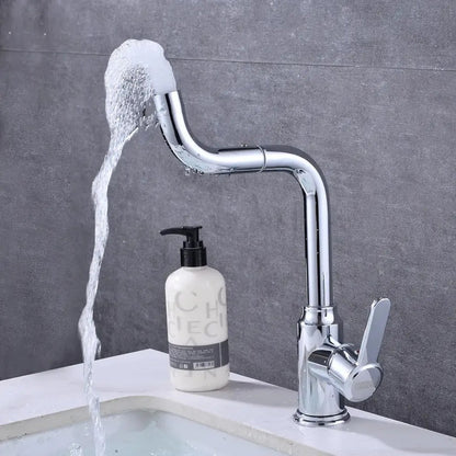 Baterie chiuveta pentru o singura alimentare cu apa, (cald sau rece), rotire 360°, Naimeed D6187, Argintiu