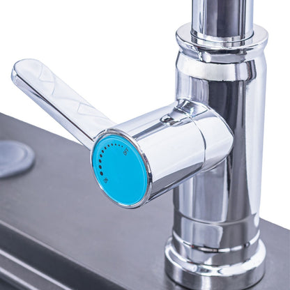 Baterie chiuveta pentru o singura alimentare cu apa, (cald sau rece), rotire 360°, Naimeed D6187, Argintiu