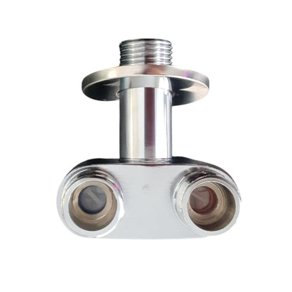 Robinet distribuitor dublu, 2 iesiri cu comutatoare independente, filet 1/2", Naimeed D6195, Argintiu
