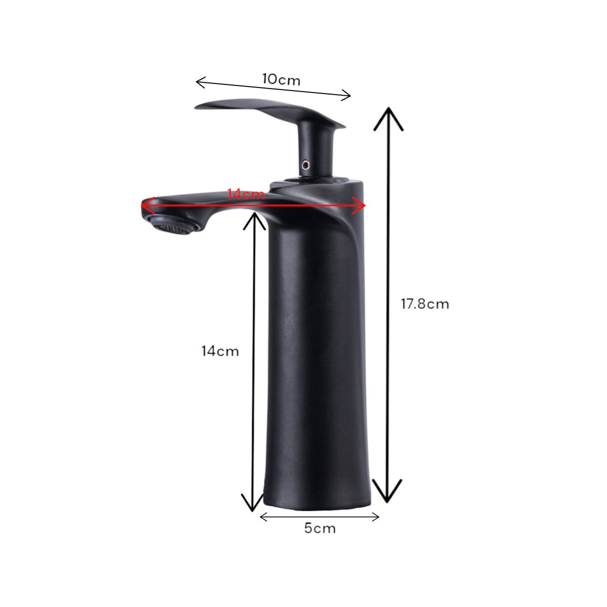 Baterie pentru baie cu design modern, Naimeed D6200, Negru mat