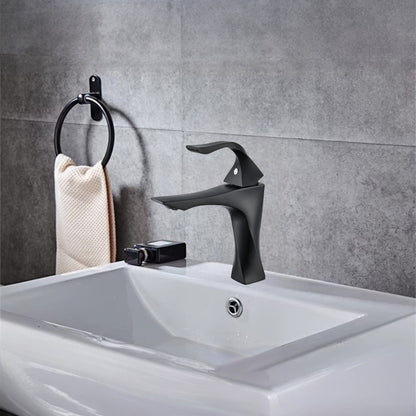 Baterie pentru baie cu design modern, Naimeed D6202, Negru mat
