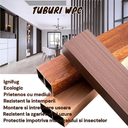 Set 5 profile Rectangular Decorativ Ranforsat WPC, Naimeed D6207, 260x10x5cm, Crem