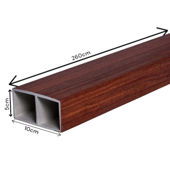 Set 5 profile Rectangular Decorativ Ranforsat WPC, Naimeed D6208, 260x10x5cm, Maro