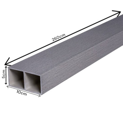 Set 5 profile Rectangular Decorativ Ranforsat WPC, Naimeed D6206, 260x10x5cm, Gri