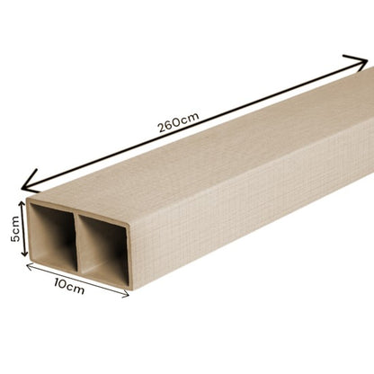 Set 5 profile Rectangular Decorativ Ranforsat WPC, Naimeed D6207, 260x10x5cm, Crem
