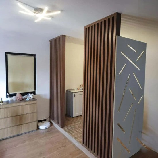 Set 5 profile Rectangular Decorativ Ranforsat WPC, Naimeed D6208, 260x10x5cm, Maro