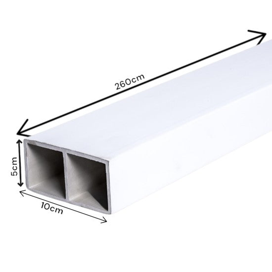 Set 5 profile Rectangular Decorativ Ranforsat WPC, Naimeed D6211, 260x10x5cm, Alb