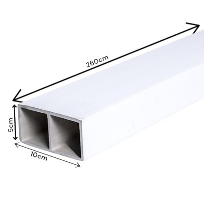 Set 5 profile Rectangular Decorativ Ranforsat WPC, Naimeed D6211, 260x10x5cm, Alb