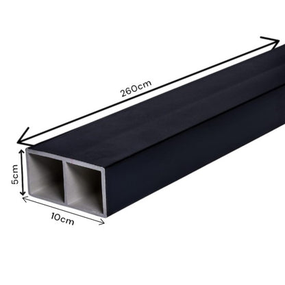 Set 5 profile Rectangular Decorativ Ranforsat WPC, Naimeed D6213, 260x10x5cm, Negru