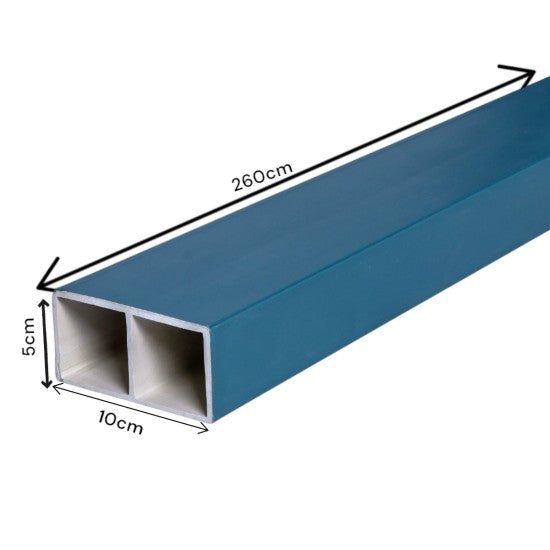 Set 5 profile Rectangular Decorativ Ranforsat WPC, Naimeed D6215, 260x10x5cm, Albastru
