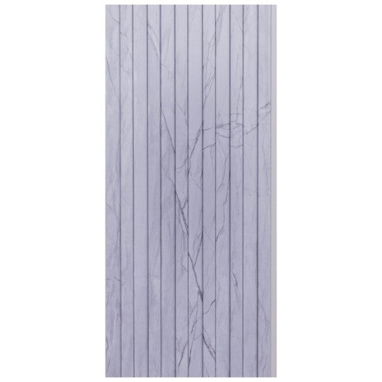 Set 5 panouri decorative, riflaj WPC, cu 6 caneluri, Naimeed D6218, 260x17x1.8cm, Gri marmura