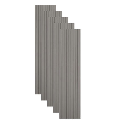 Set 5 panouri decorative, riflaj WPC, cu 6 caneluri, Naimeed D6221, 260x17x1.8cm, Gri deschi