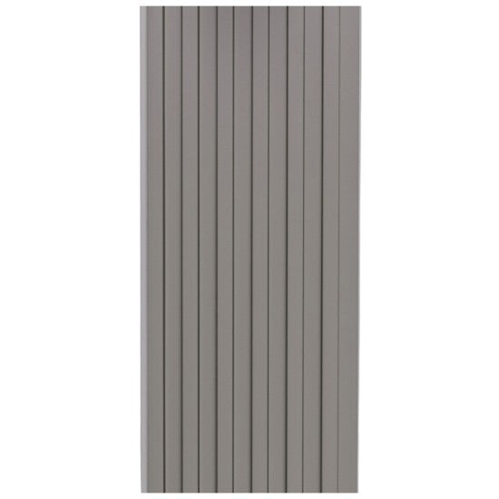 Set 5 panouri decorative, riflaj WPC, cu 6 caneluri, Naimeed D6221, 260x17x1.8cm, Gri deschi