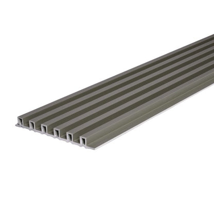 Set 5 panouri decorative, riflaj WPC, cu 6 caneluri, Naimeed D6221, 260x17x1.8cm, Gri deschi