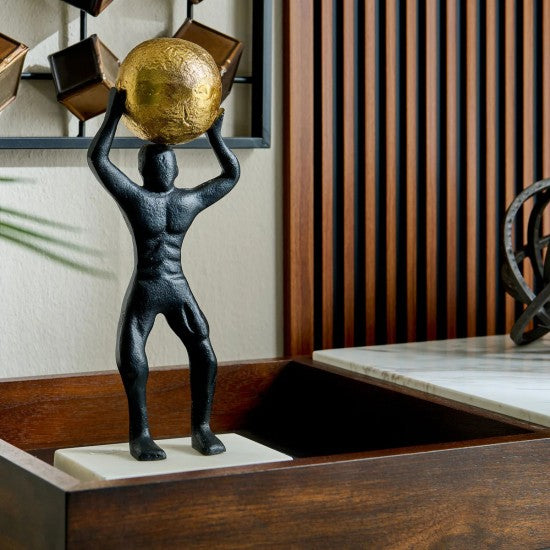 Set 5 panouri decorative, riflaj WPC, cu 6 caneluri, Naimeed D6218, 260x17x1.8cm, Gri marmura