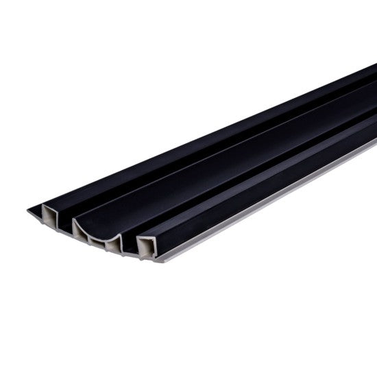 Set 5 panouri decorative, riflaj WPC, Naimeed D6227, 260x18x1.8cm, Negru