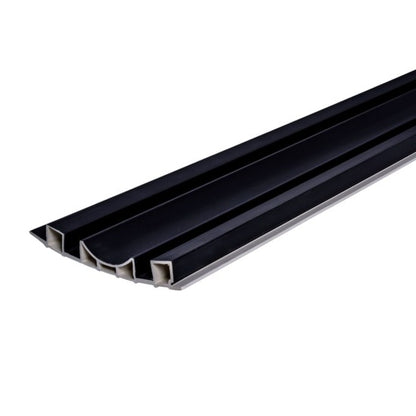 Set 5 panouri decorative, riflaj WPC, Naimeed D6227, 260x18x1.8cm, Negru