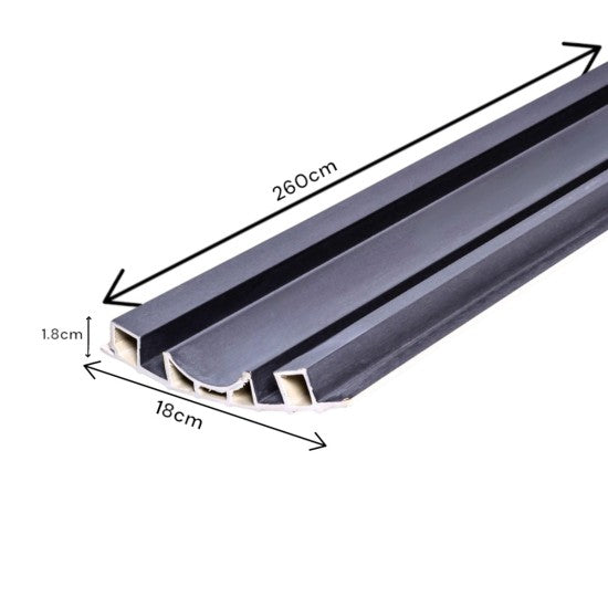 Set 5 panouri decorative, riflaj WPC, Naimeed D6228, 260x18x1.8cm, Gri metalizat