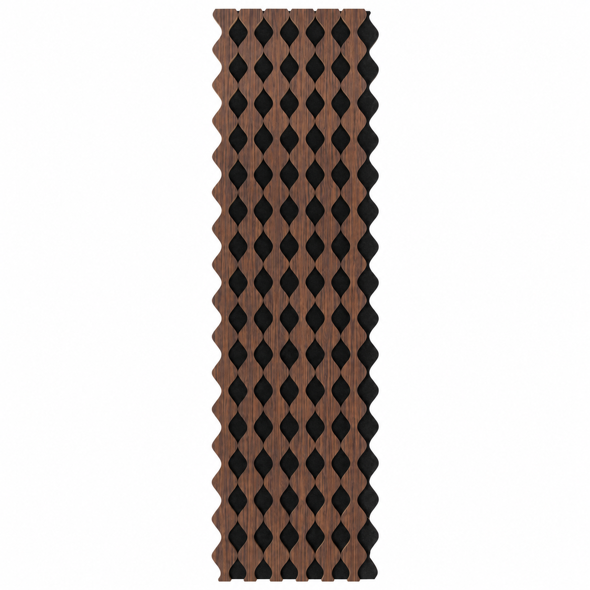 Panou riflaj acustic decorativ, MDF si pasla, Naimeed D6232, 240x30x1.8cm, Nuc