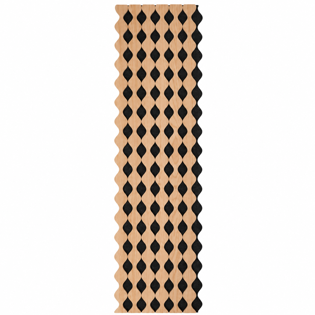 Panou riflaj acustic decorativ, MDF si pasla, Naimeed D6233, 240x30x1.8cm, Castan