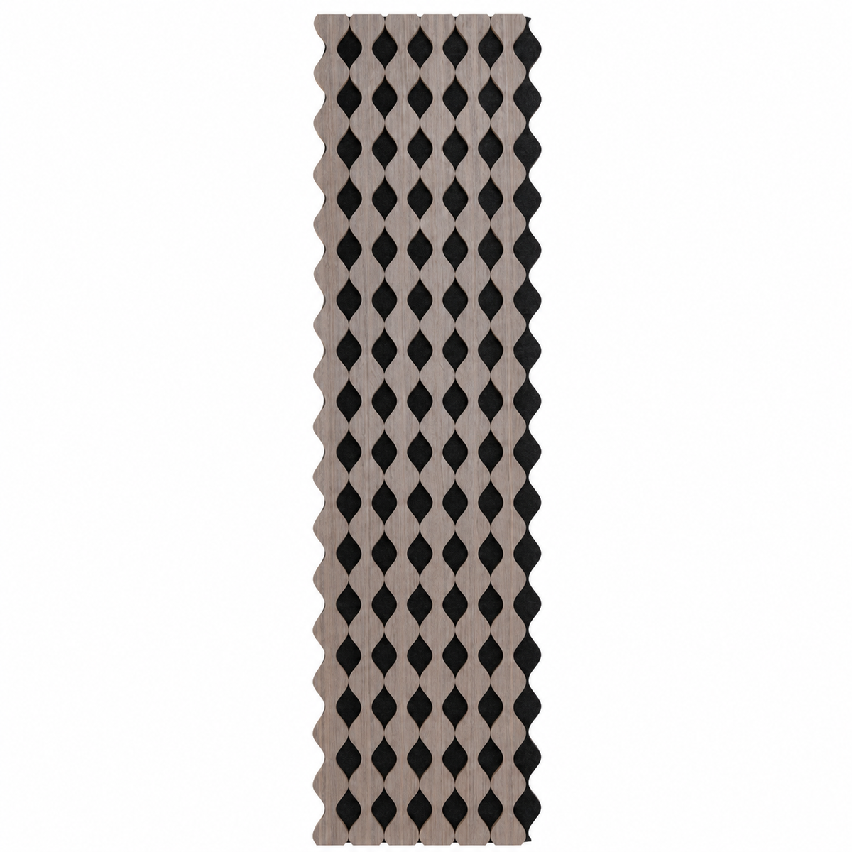 Panou riflaj acustic decorativ, MDF si pasla, Naimeed D6234, 240x30x1.8cm, Gri